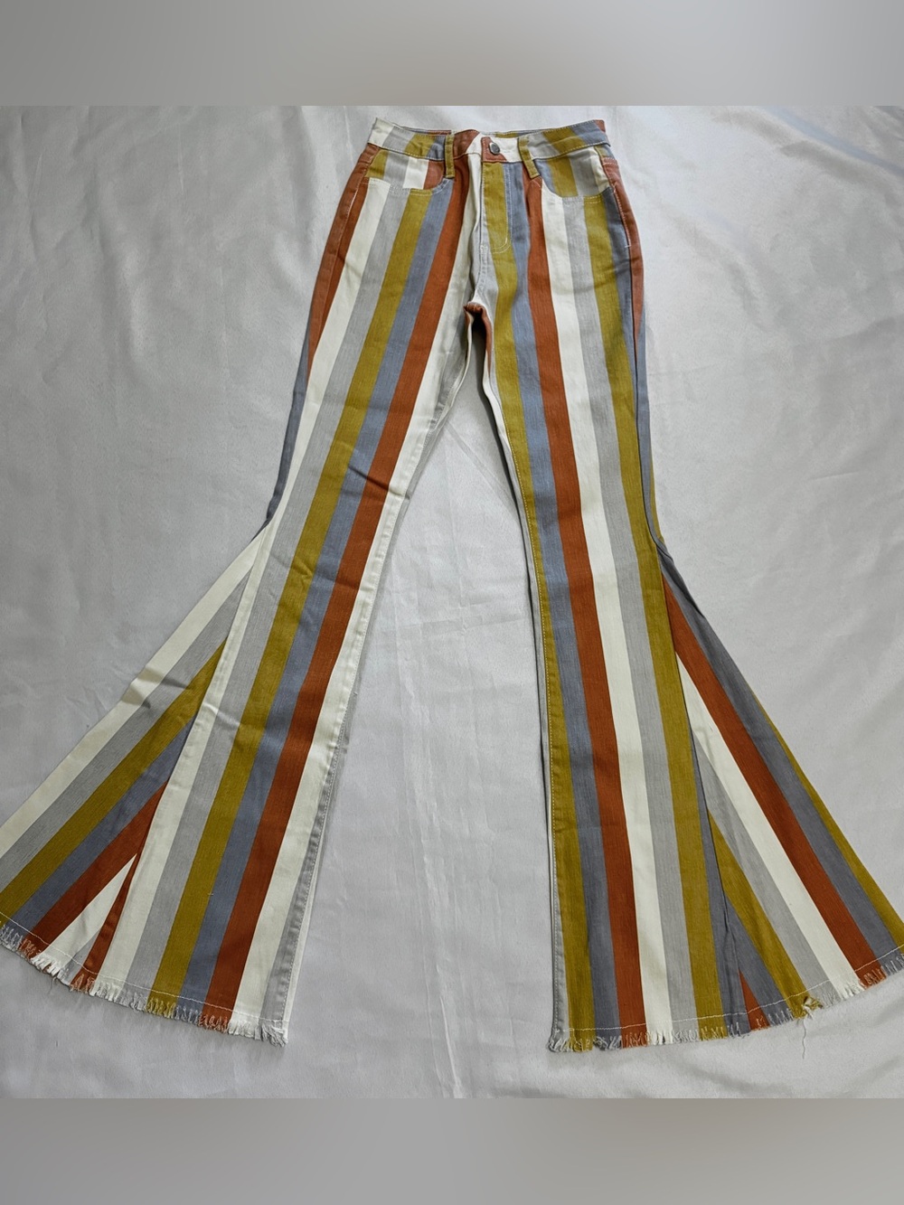 Saints & Hearts NWT Multicolor Striped Western Flare Jeans Size S - Picture 4 of 8
